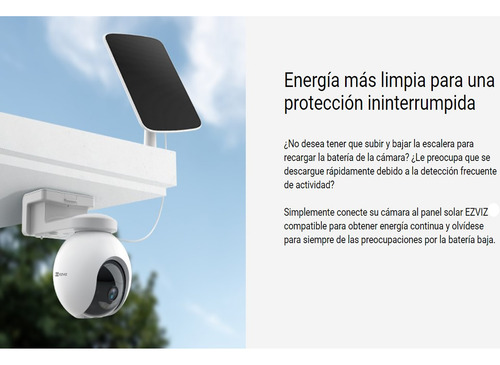 Cámara Wifi Ezviz 360° Exteri Cb8 2k 3mp Panel Solar + 256gb
