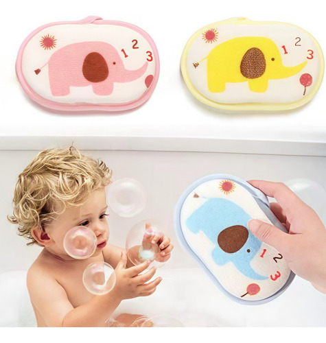 Esponja De Baño Suave Para Bebés, 3 Piezas