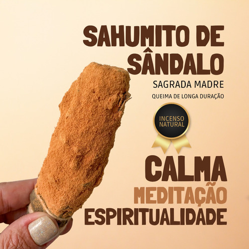 Incenso Sagrada Madre - Sahumitos (bastão) - 2 Horas Duração Fragrância Sândalo