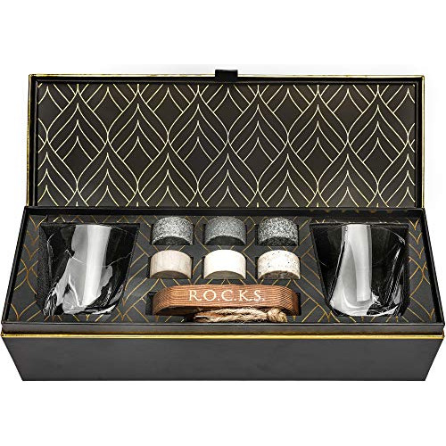 Whiskey Chilling Stones Gift Set - 6 Handcrafted Premium Gra