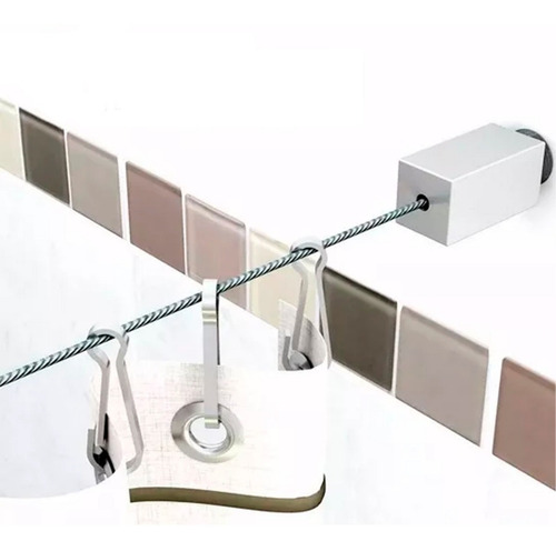 Imagen 2 de 7 de Tensor Para Cortina De Baño Tensocable Berlín Mate Veiga