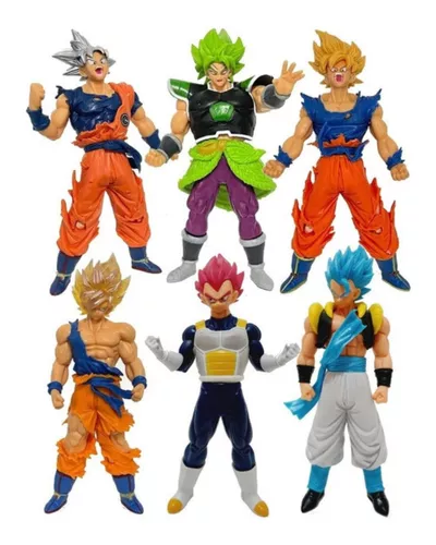 Kit 6 Bonecos Dragon Ball Z Goku, Brolly, Vegeta Sayajin