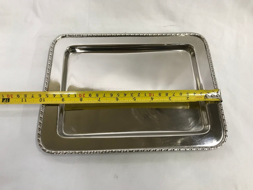 Bandeja Rectangular Plateada Precio X C/u, 9 Unidades Dispon