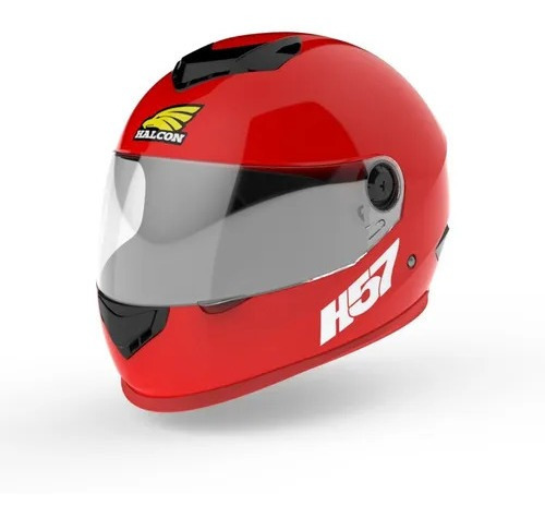 Casco Integral Halcon H57 Rojo Brillante T-m Moto Avenida