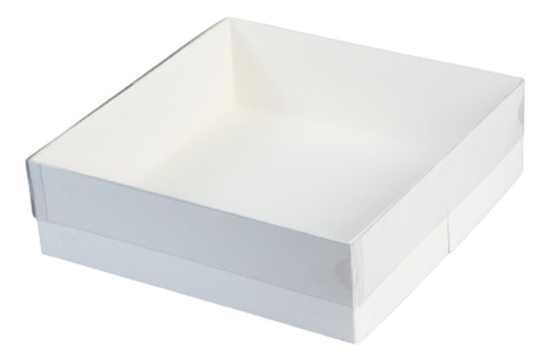 Caja Para Torta - Tapa Visor Pvc - 25x25x7.5 - Pack X 10 Un