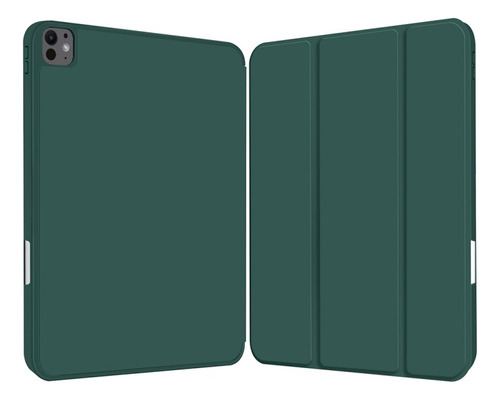 Capa Dobrável Tripla E Compartimento Para Caneta Para iPad