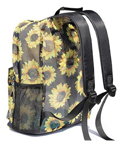 Mochila De Malla Con Estampado Esvan, Mochila Semitransparen
