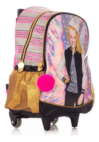 Mochila Con Ruedas Escolar Jojo Siwa You Be You Color Rosa Diseño de la tela Personaje