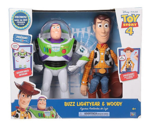 Buzz Lightyear & Woody Toy Story 4 Set Figuras Parlantes   