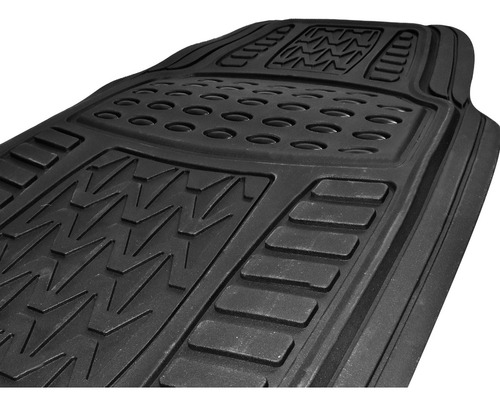 Juego Tapetes Hule Grueso Universal Automotriz Negro 4pzas