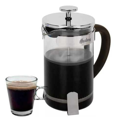 Cafetera Vidrio Acero Inox Francesa Émbolo Hudson 800ml Color Transparente