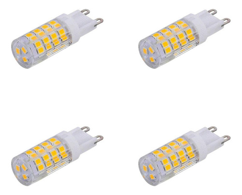 Kit 4 Lampada Led G9 4w 220v 2700k Branco Quente Zan30