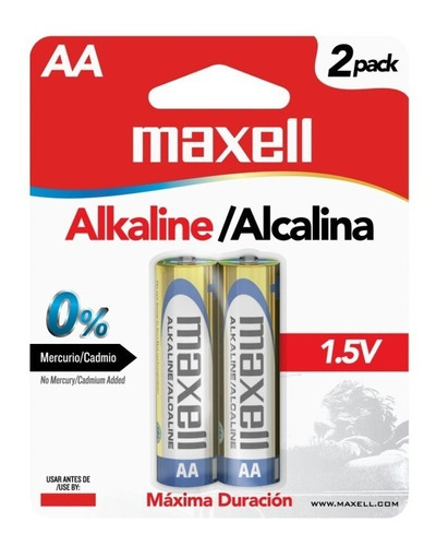 Pila Bateria Alcalina A A 2 Baterias Maxell