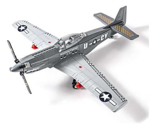 Gotimon Military Series P-51 Fighter Building Blocks Toy, Mo