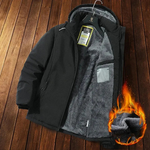 Jaqueta Masculina Forrada De Lã Quente E Acolchoada De Algod