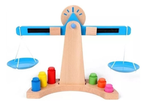 Balanza Equilibrio Pesos Madera Didactico Montessori Xz-120