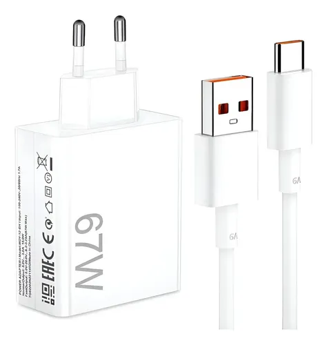 Carregador Turbo 67w Usb-c + Cabo Tipo C Branco: imagem 2