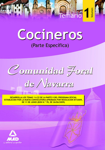 Libro Cocineros De La Comunidad Foral De Navarra. Temario...