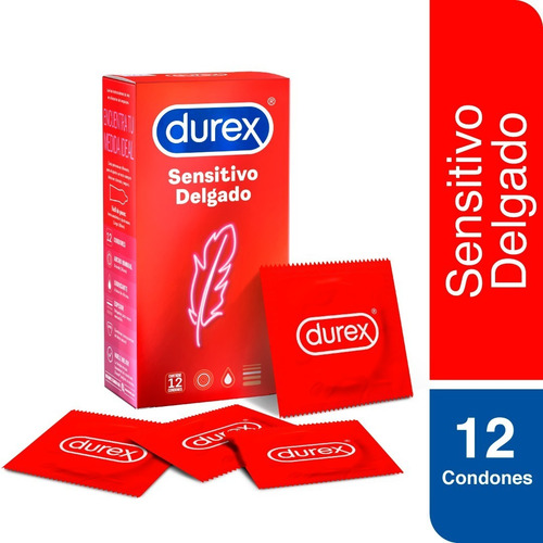 Imagen 1 de 1 de Durex Sensitivo Delgado X12 Condones Preservativos