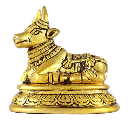 Ashirwad Nandi Brass Idolo Escultura Murti Dio Yoga Shiva