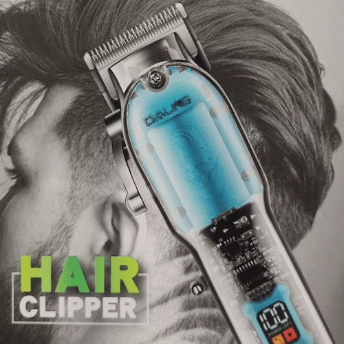 Maquina De Corte Cabelo Bigode E Barba Transparente Sem Fio