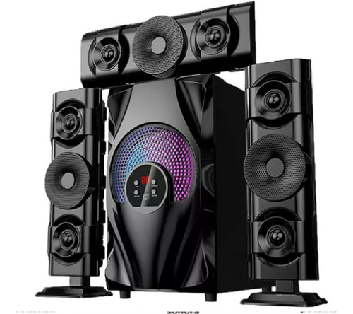 Sistema De Audio 3.1 Con Luz Radio Fm Bluetooth Sonido 3d Negro