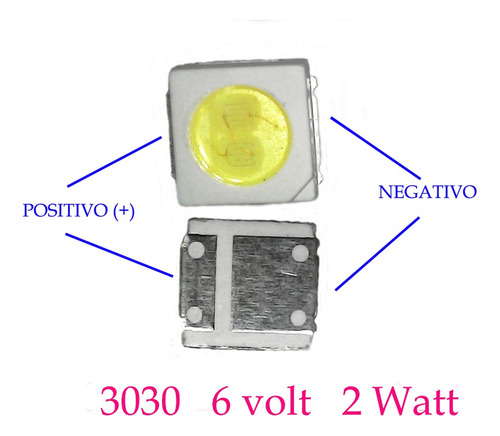 Led Backlight 3030, 6 Volt, 2watt, 350 Ma, Retroiluminacion