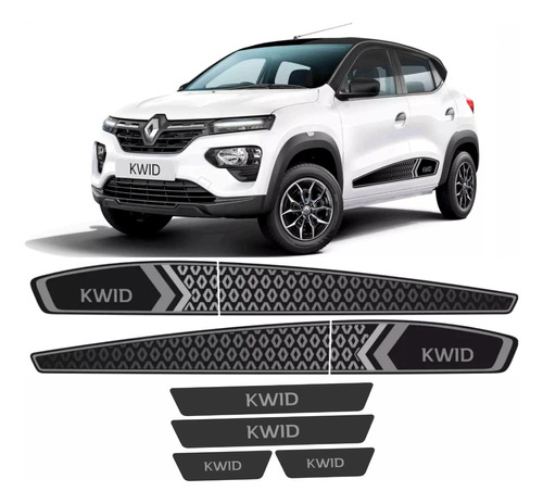 Adesivo Renault Kwid Faixa Lateral Porta 2017 A 2022 Soleira