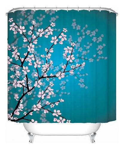 Cortinas De Ducha De Flores Impermeable Tela De Poliéster