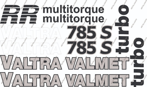 Decalque Faixa Adesiva Trator Valtra Valmet 785 S Prata Novo