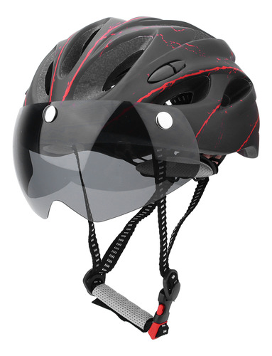 Casco De Bicicleta Unisex Negro Rojo Mountain Road Safety