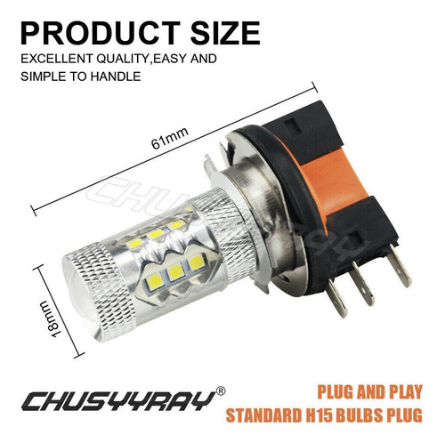 Qcd 2x Bombillas Led Xenón Blanco H15 Faro Faro Faro Faro