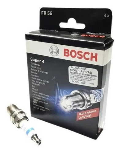 4 Bujias Bosch 4 Electrodos Vw Jetta Golf A4 Clasico 99-15