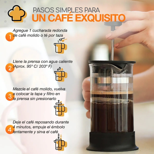 Cafetera Bazzeff Prensa Francesa de Vidrio para Café negro 800 Ml Bazzeff  HO014f | Walmart en línea