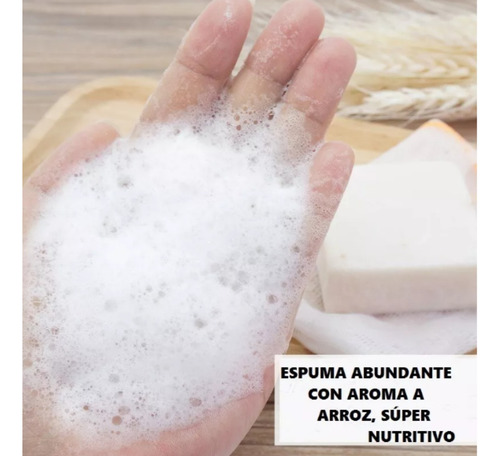 Jabón Blanco Sólido Leche Arroz, 65g, Aclarante Anti Manchas
