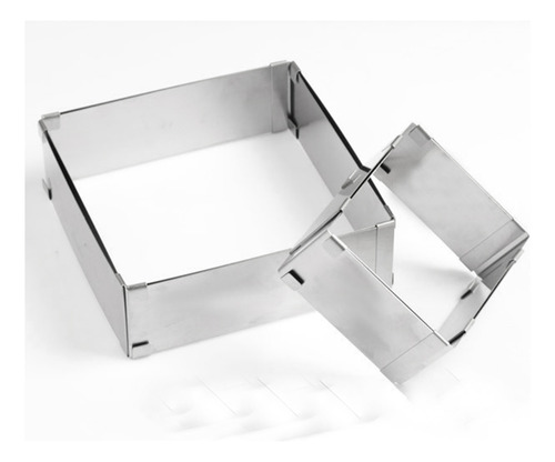 Juego De Anillos De Mousse Ajustables Cuadrados De Acero Ino