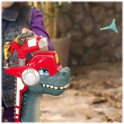 Dinosaurio Bombero Y Nena De Los Dibujos Animados Original