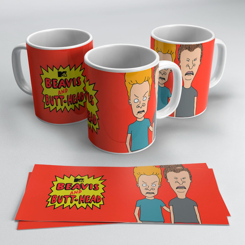 Taza Blanca 11 Oz / Beavis & Butt-head , M02 (1 Pz)