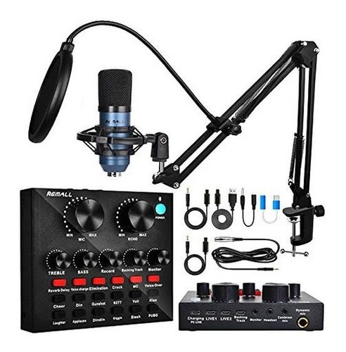 Bm800 Condenser Microphone Kit, Remall V8 Sound Card