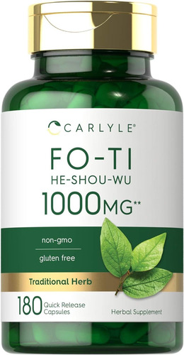 Carlyle Fo-ti 1000mg 180 Cápsulas Raíz De He-shou-wu Hierba 