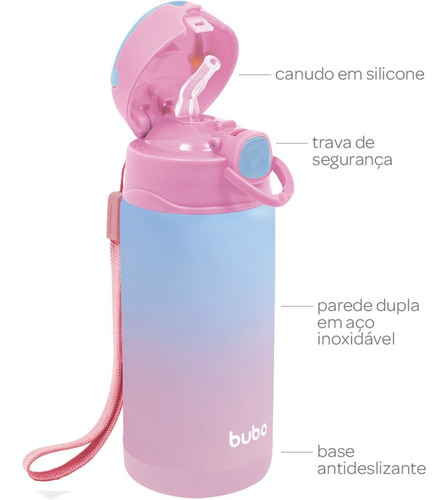 Imagem 3 de 5 de Garrafinha Infantil Buba Canudo Silicone Água Suco Envio 24h