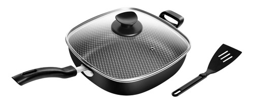 Frigideira Wok Quadrada Patolux N°29 Antiaderente Preto