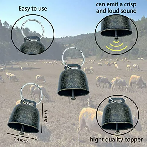 3 Pack Goat Collar With Bell, Sheep Collars With Bell, Grazing Copper Bells And