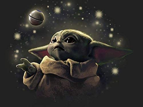 Kit De Pintura Con Diamantes 5d Star Wars Baby Yoda 30x40cm