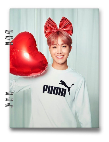 Imagen 2 de 2 de Bts Cuaderno J Hope 15x20 Cms Mediacarta 100 Hojas Cuadros