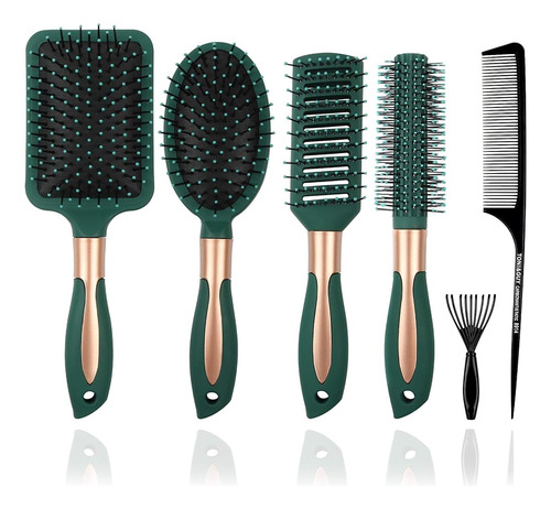 Mens Paddle Hair Brush Peine Set Para Mujeres Y Hombres 6 Pc