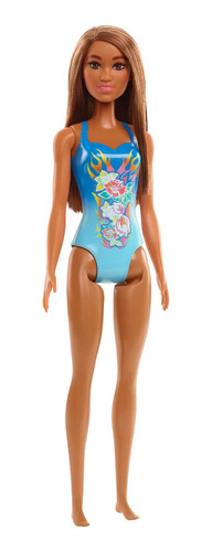 Muñeca Barbie De Playa En Traje De Baño Azul