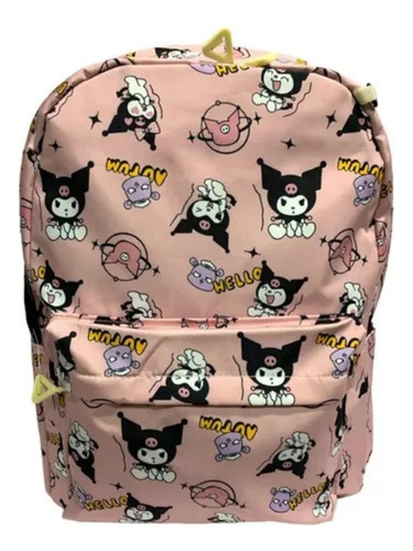 Mochila Kuromi C/cartuchera  Escolar Reforzada Grande Imperm