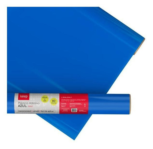 Plástico Adesivo Azul 0.05 Mm Pvc - 45cm X 2m Keep - Ei067