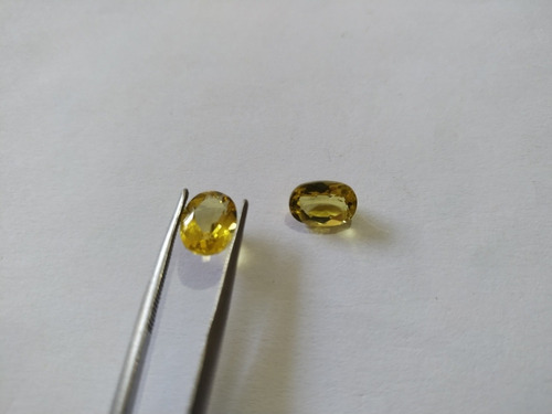 Berilo, Heliodoro Amarelo Extra Natural 02 Ovais 3,5 Ct. Amarelo Forte